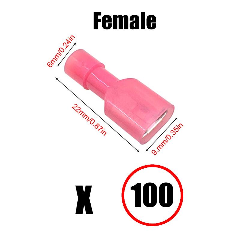

REALLY 100pcs Male and Female Nylon Electrical Wiring Connector Insulated Crimp Terminal Spade Red Blue Yellow MDFN FDFN