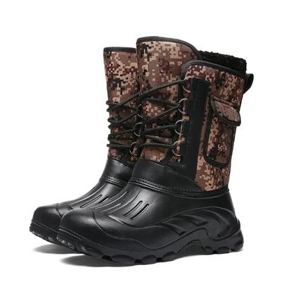 Outdoorové sporty Pánské boty Zimní nepromokavé boty pro muže Boty do lehkého deště Kožešinové Rybářské boty Zimní sněhule Nová pánská obuv
