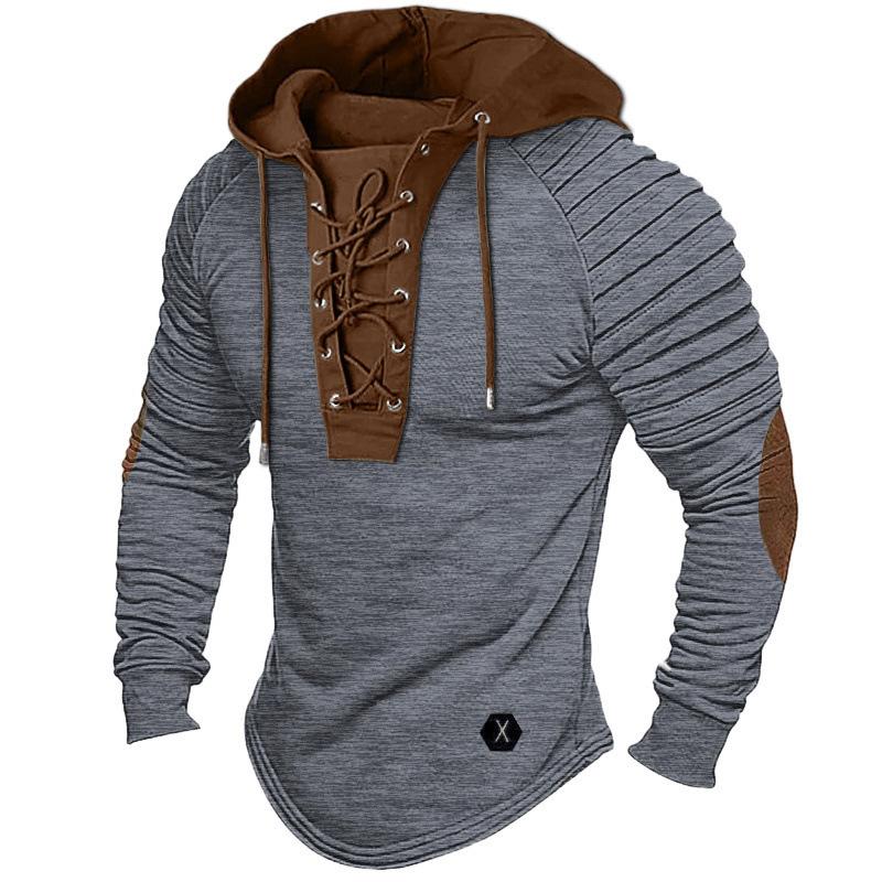 Men S Solid Color Hooded Long Sleeve T Shirt Casual Basic Top