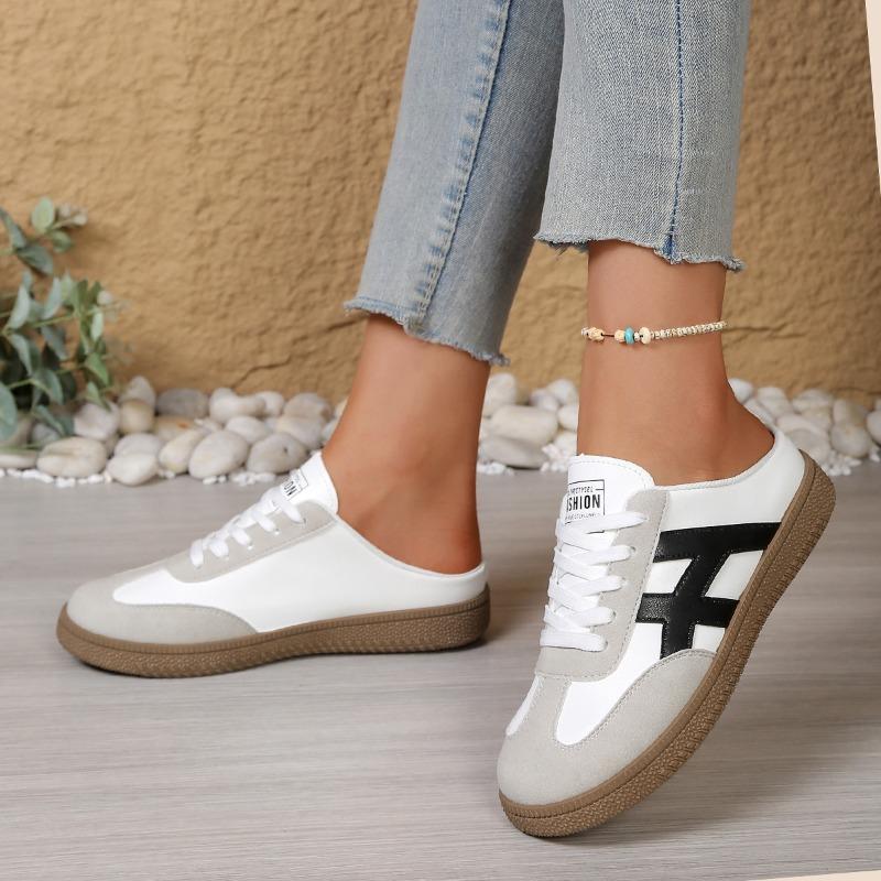 Women's Summer Flat Lightweight Casual Board Shoes, Training Style Slip-On Sports Footwear, Available In Large Sizes.