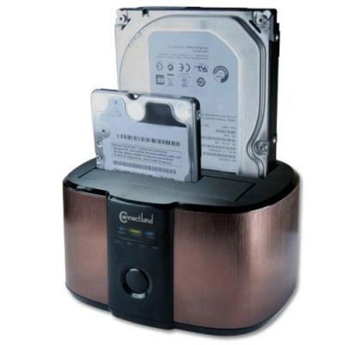 Station 2x sata usb v3 gdpd05t- marron connectland