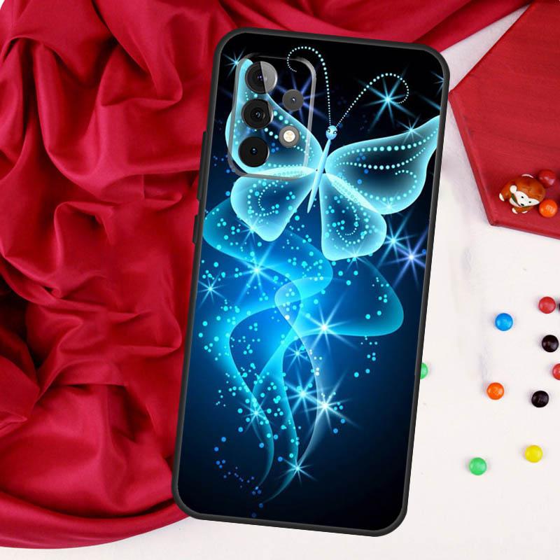 Luksusowy Niebieski Motyl Motyle Dla Samsung Galaxy A15 A55 A53 A33 A35 A22 A32 A52 A54 A34 A14 A56 A36 A26 A16 A05 A06 Etui