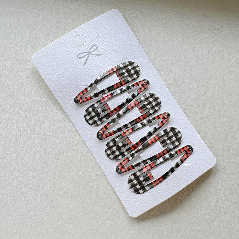 12Pcs Fashion Children's Simple Hairpin Girl's Cute Plaid Bangs Side Clip Hairpin Set Headwear Accessories Hairpin Gift