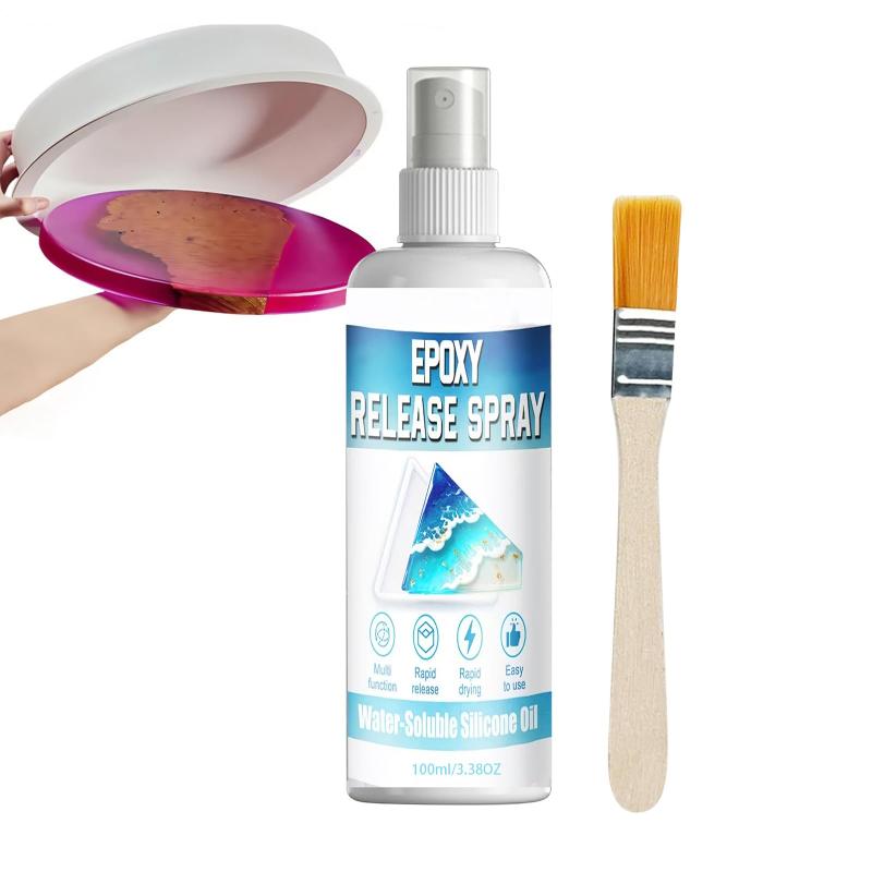 

Epoxy Mold Demold Spray - Resin & Epoxy Release Agent For Smooth Mold Removal With Ease, Universal Use On Almost All Molds 100ml with Brush