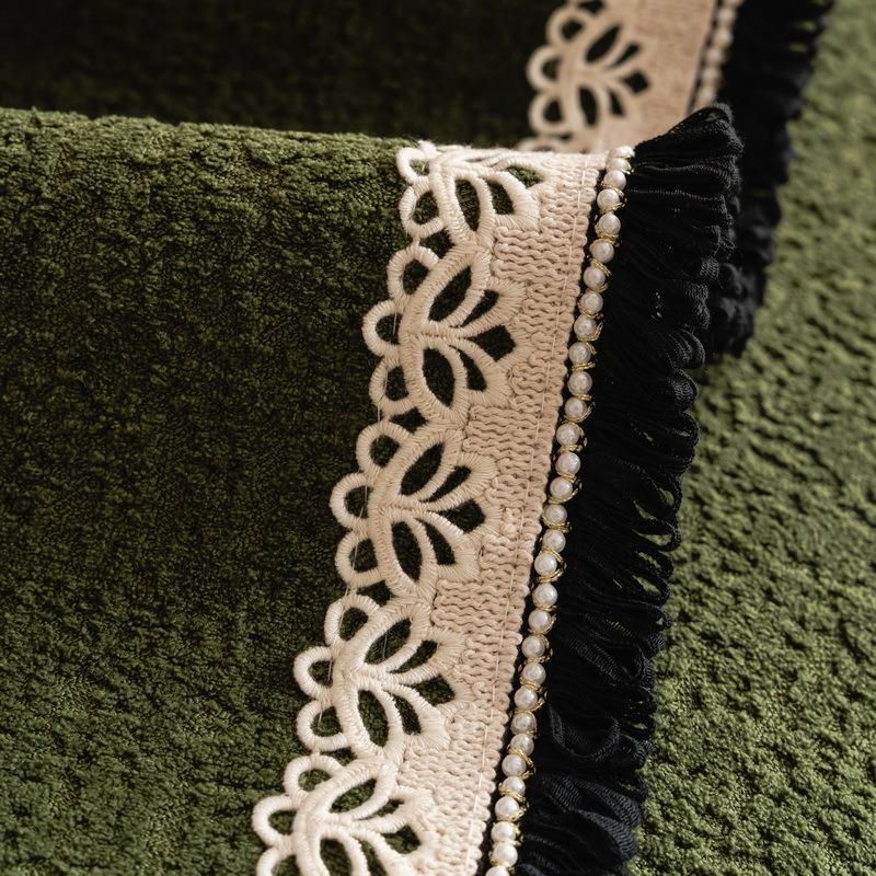 New Chenille Soft Sofa Cover With Lace For Living Room Non-Slip Sofas Towel Couch Covers L Shaped Corner Couch Seat Pad Modern