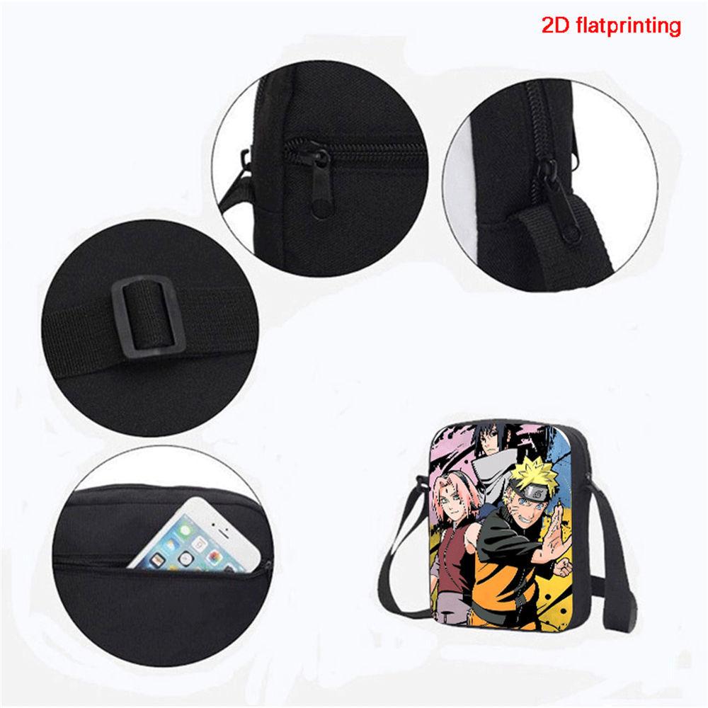 NARUTO Anime Kids Crossbody Bag,Lightweight&Durable, Adjustable Straps,Secure Zipper,for School & Daily Use,for Boys&Girls 6-10