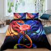 Magical Dinosaur Bedding Set Fire Dragon Duvet Cover Set Jungle Animals Pattern Wildlife Style King Size Polyester Quilt Cover