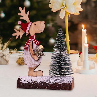 Weihnachtstischdekoration Holz Mittelstücke Elch Baum Winter Rustikal Küche