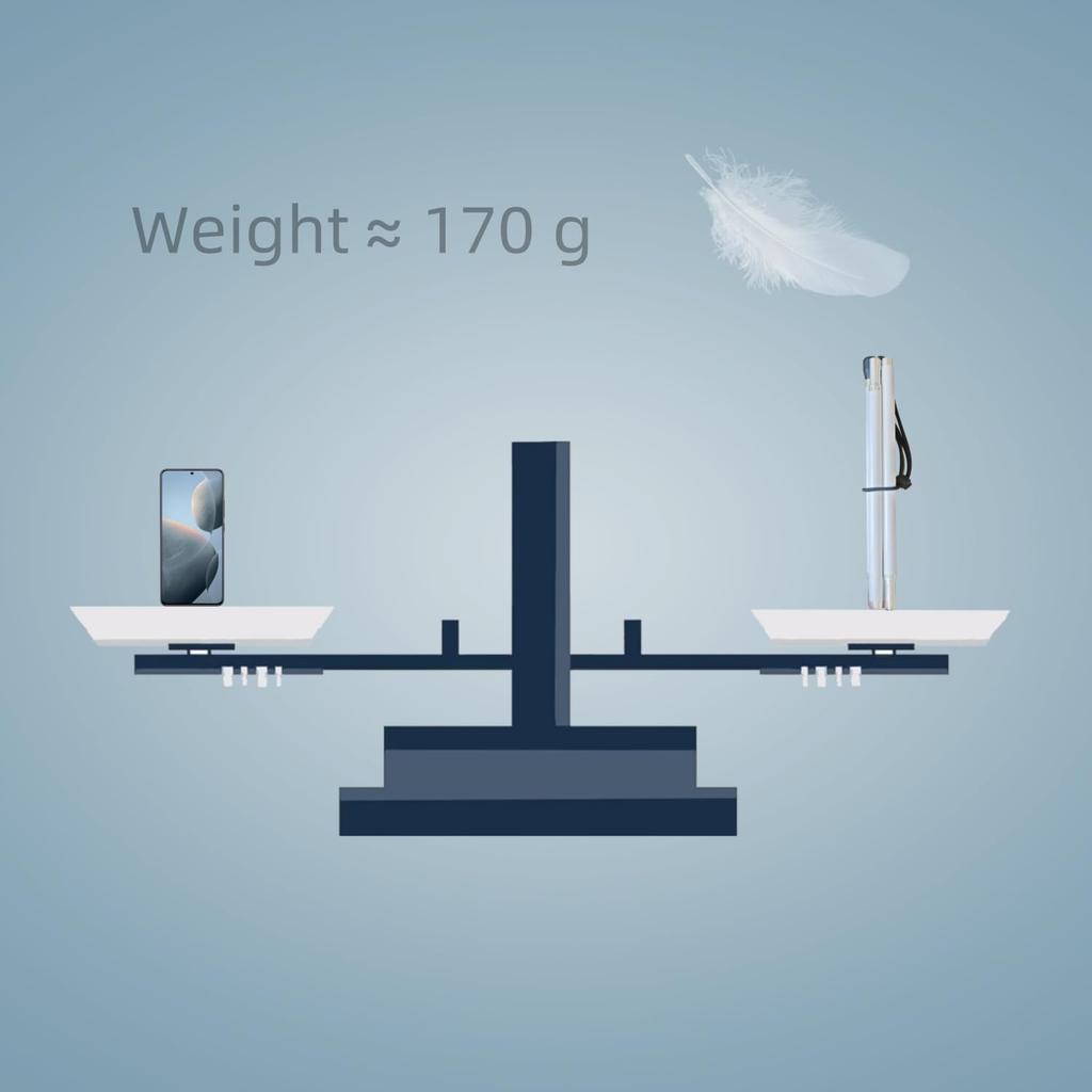 Aluminum Four-Section Folding White Cane with Two Tips for the Visually Impaired and Blind (Black Grip, 130 cm)