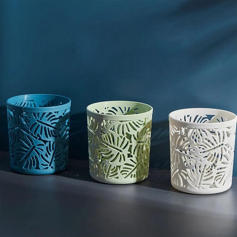 Creative Hollow Leaves Pencil Pot Holder Brush Storage Container Desk Organizer Plastic Stationery Pen Holder Office Supplies