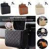 Universal Car Storage Bag Auto Air Outlet Debris Bag For Mobile Phone Key Glasses Vent Dashboard Hanging Leather Storage Box