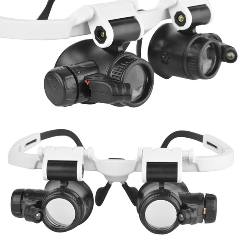 Head-mounted Magnifier Glasses with LED Light