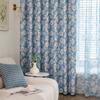 1PC Nuan Series Literary Pastoral Style Blue Flower Printed Curtain Full Blackout Curtains for Bedroom Living Room Balcony Window for Home Decor