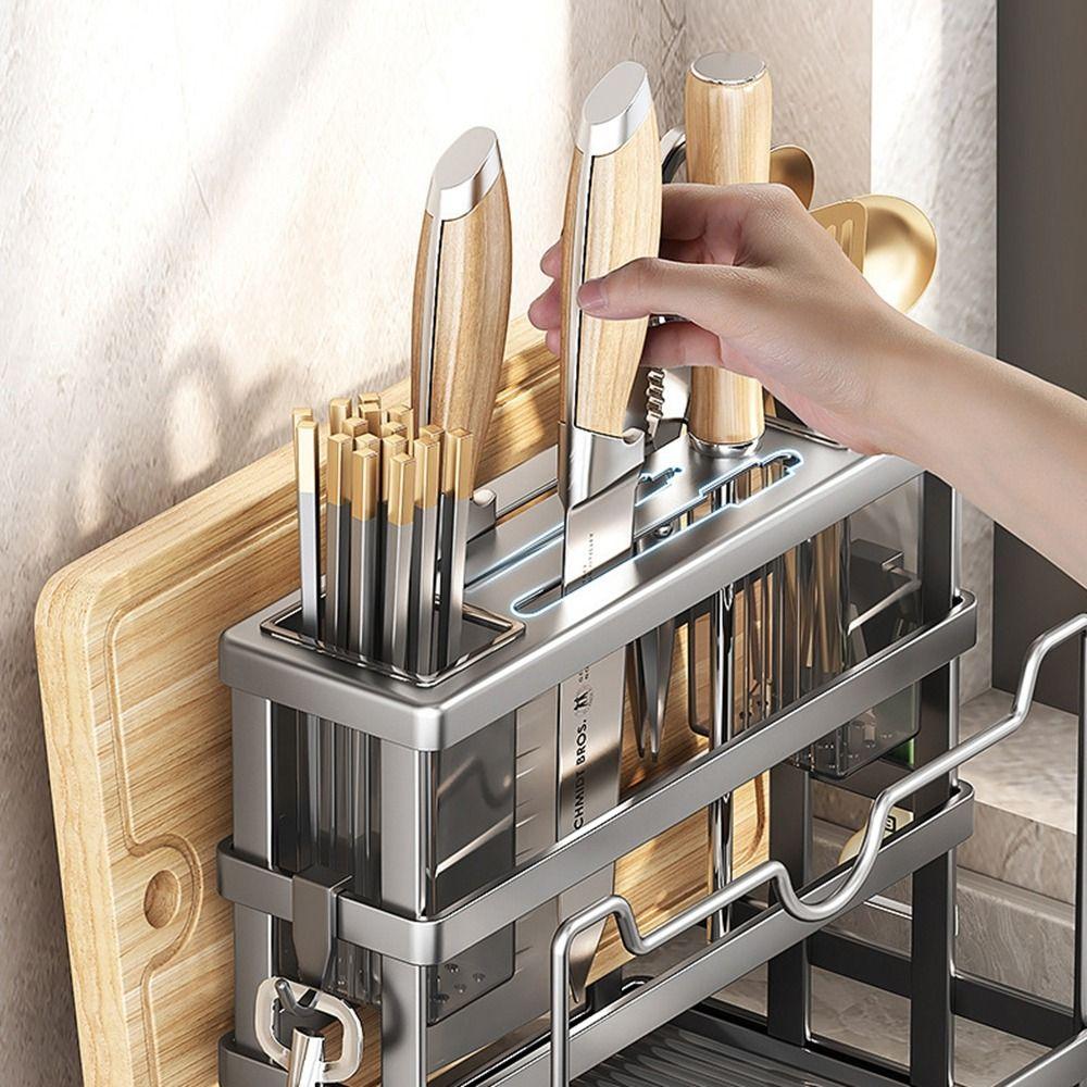 Carbon Steel Pot Cover Rack Wall Mounted Knives Rack Cutting Board Holder  for Kitchen