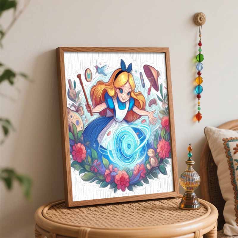 Disney Alice Magic Oil Painting Art Painting Kit Handmade Diy Gift Home Decoration Wall Art Aesthetic Decor Bedroom Craft Supplies Kit