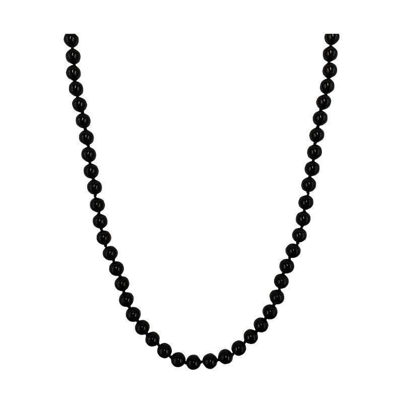 Doporučený náhrdelník z kamene černý achát: Dámský měděný choker pozlacený 18K zlatem, lehký luxusní retro choker s černými korálky, ideální ke svetrům.