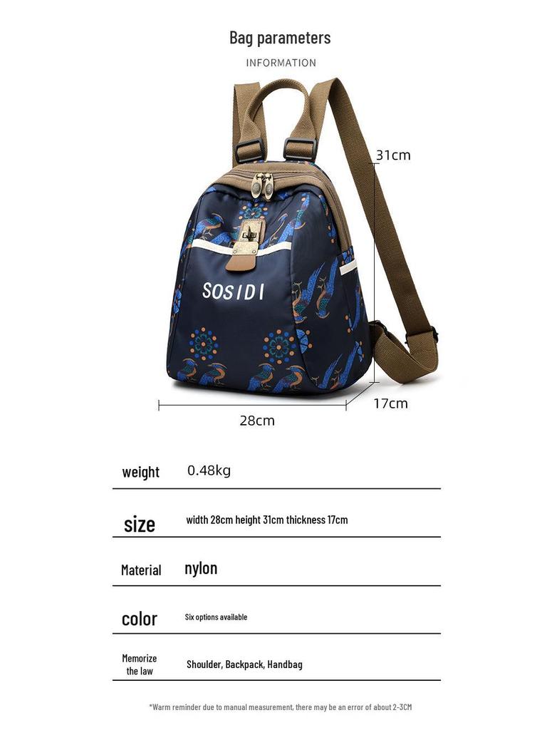 Trendy 2025 Women's Waterproof Nylon Travel Backpack & Crossbody