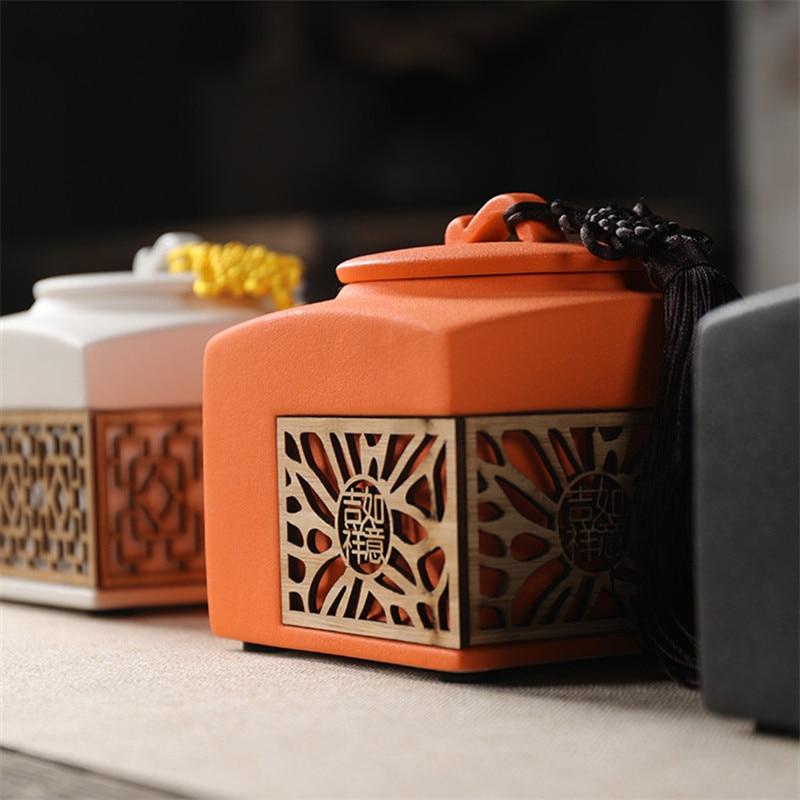 Contenitore per tè vuoto in ceramica, contenitore per caffè in grani, biscotti, caramelle, contenitore sigillato a prova di umidità