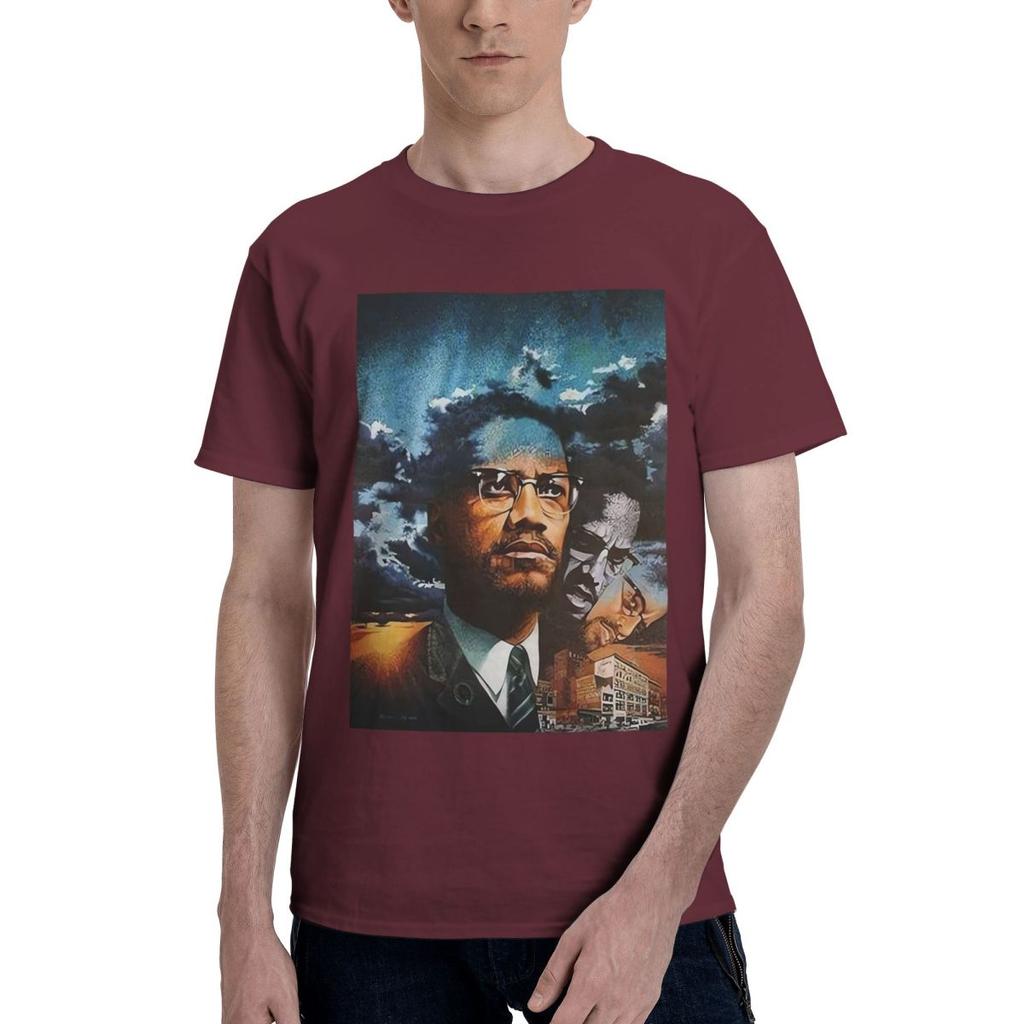 Malcolm X Graphic 100 Cotton Casual Breathable Confortable Manga Funny TShirt For Men Clothes Men