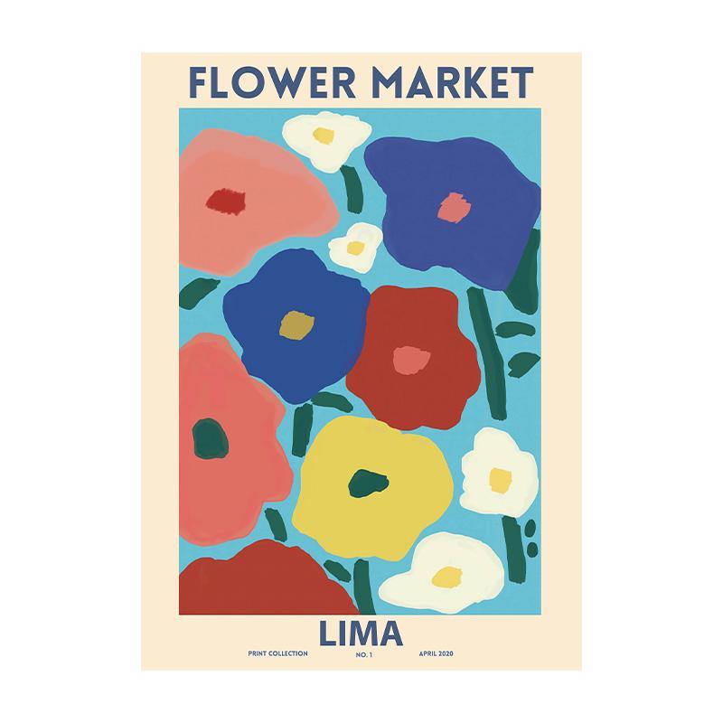 Abstract Flower Poster Printing Plant Wall Art Paris Canvas Painting Living Room Home Decoration