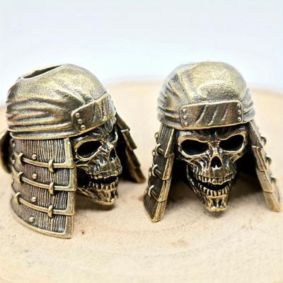 Ninja Skull Head Brass Knife Beads EDC DIY Paracord Woven Bracelets Lanyard Pendants Accessories Outdoor Tool Hangings Charms