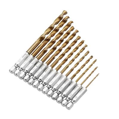 13pcs 1.5-6.5mm Drill Bits Set Tool HSS Twist Drill Hexagonal Handle Accessories