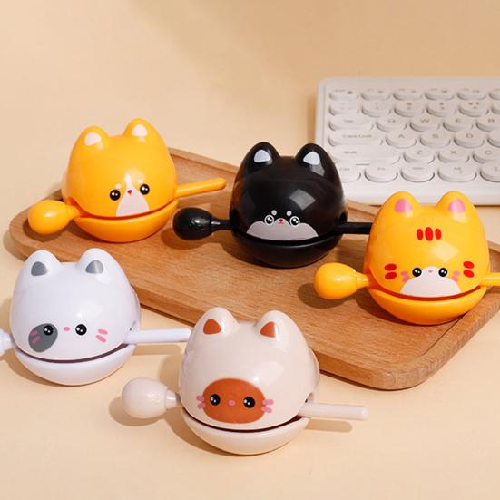 Cartoon Cat Wooden Fish Toy with Mallet Stress Relief Meditation Temple Block Calming Zen Drum Percussion Instrument Toy Birthday Gift
