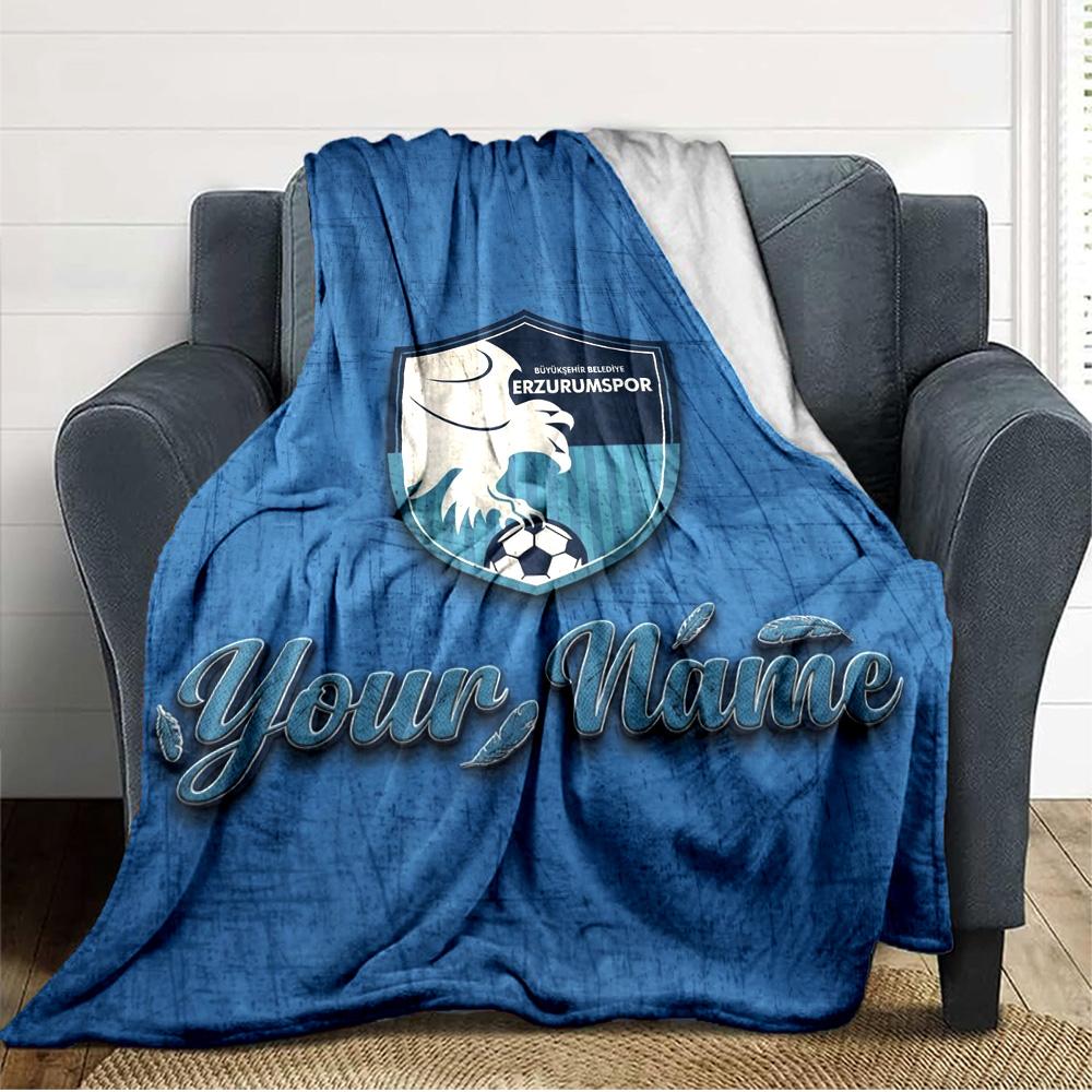 Name Custom Atletico Madrid Print Flannel Blanket High Quality Warm Comfortable Cover for All Seasons Perfect for Gifts Home Decor