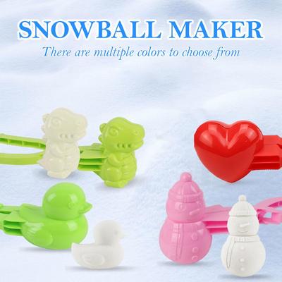 4Pcs Snowball Maker Clip For Kids Adult Heart Snowflake Duck Shape Clip Tongs for Outdoor Sand Snow Ball Mold Toys Sports Toys