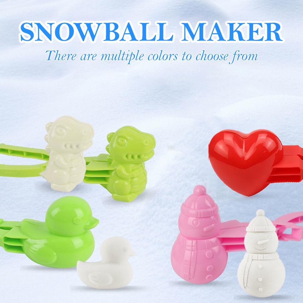 4Pcs Snowball Maker Clip For Kids Adult Heart Snowflake Duck Shape Clip Tongs for Outdoor Sand Snow Ball Mold Toys Sports Toys