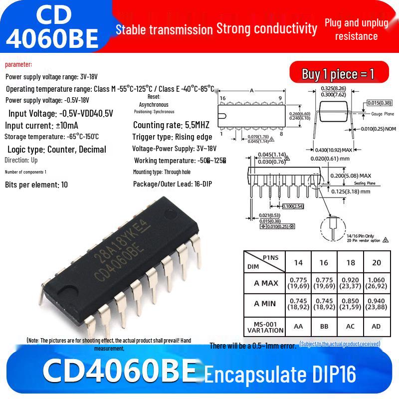 CD4017BE & CD4000 Series IC Chips (CD4001/11/66/82/106/4051/52/69/21/50/81)