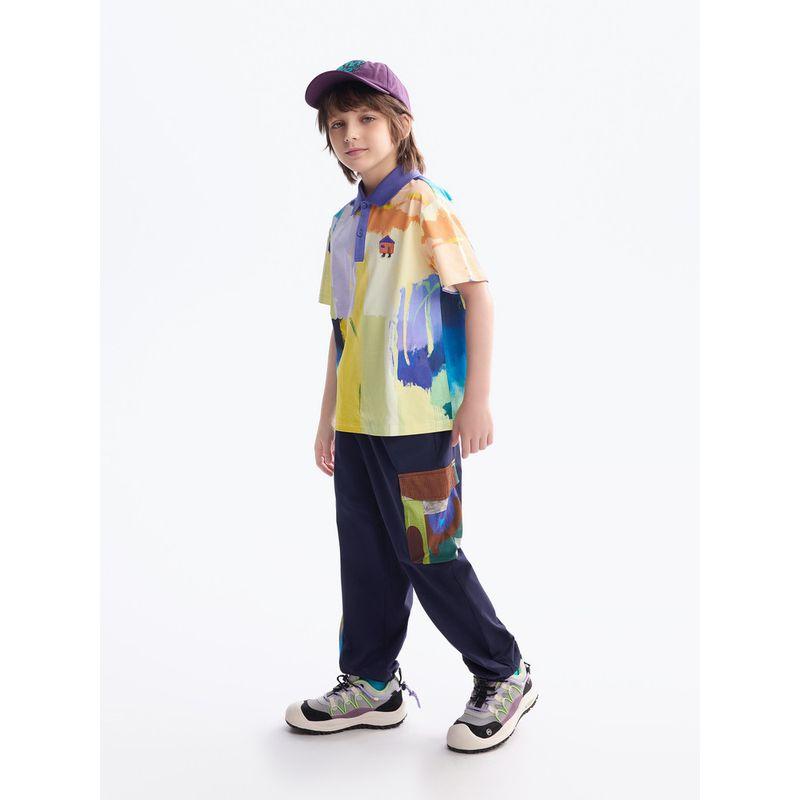 [Moisture-Wicking] Mqd Children's Clothing Boys' Short-Sleeved Polo Shirt Summer New Hand-Painted Children's Short-Sleeved T-Shirt