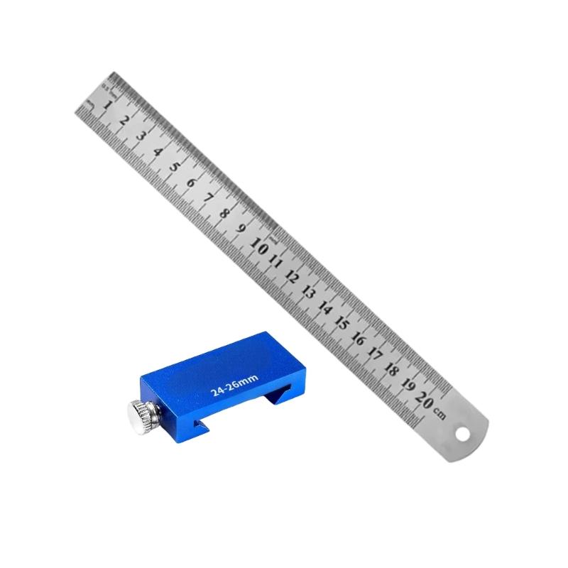 652F Adjustable Positioning Block Metal Rulers for Professional Carpenter & Hobbyist