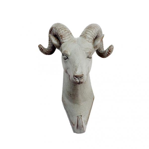 Buy Decorative Goat Head Wall Mount Hanger Resin Coat Hat Hook Rustic