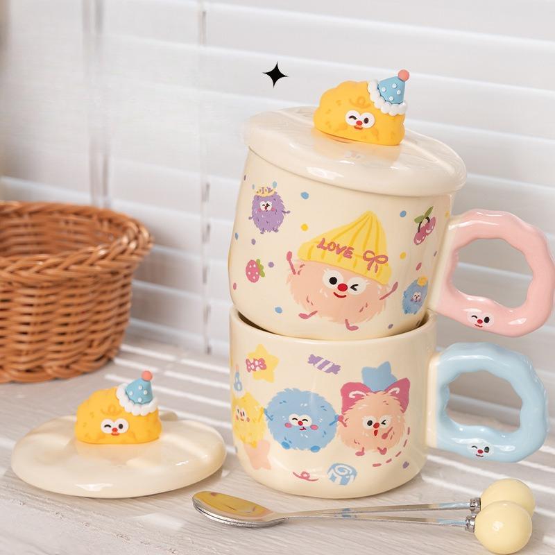 Creative Cartoon Water Cups Cute and Good Looking Children's Day Mugs Ceramic Cups Birthday Gifts Household Drinking Cups