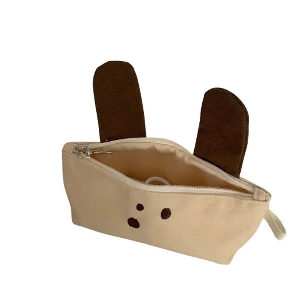 

Сумка для хранения Холщовая сумка для карандашей Большая вместимость Кавайная сумка для ручек Милая сумка для карандашей с собачкой Офис 22x8x5cm