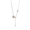 Zircon Snowflake Water Drop Adjustable Necklace for Women - Elegant Autumn/Winter Sweater Chain Accessory