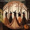 Halloween Wooden Sign with Witches Pattern Design - Charming Decorative Sign and Plaques - Ideal Front Door Decor - Halloween Decor
