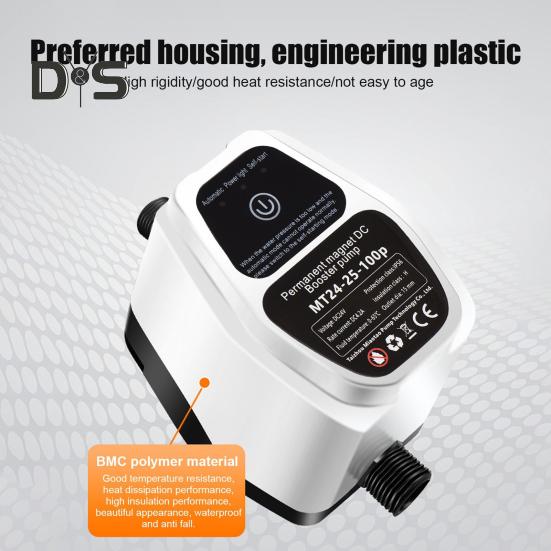 Bomba de reforço de pressão de água portátil automática 3 modos ajustável à prova d'água baixo ruído 100Pa bomba de reforço doméstica