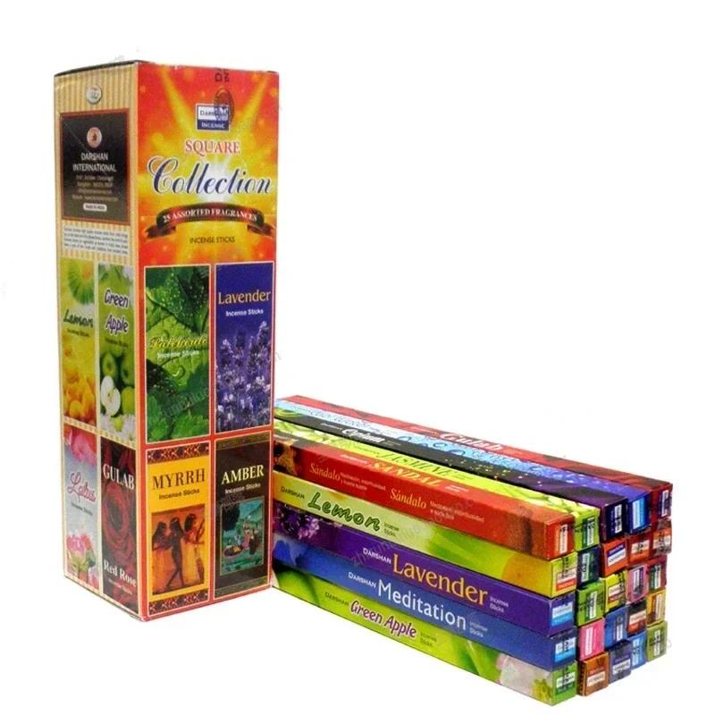Y Natural 10/25 Mixed Box/Pack India Incense Sticks Sandalwood White Sage Tibetan Scented Yoga Indoor Air Purifying Aromatherapy Darshan Mix