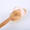 Premium Bamboo Long-Handled Curved Boar Bristle Bath Brush & Detachable Back Scrubber