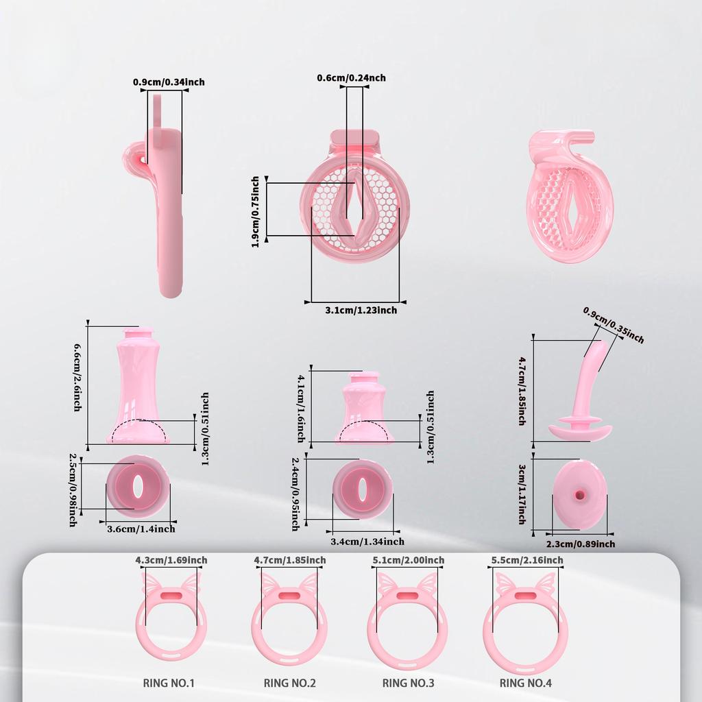 Sissy Negative Inverted Extreme Chastity Cage with 4 Size Silicone Rings Bondage Cock Exercise Urine Blockage Sex Toys for ManGood product