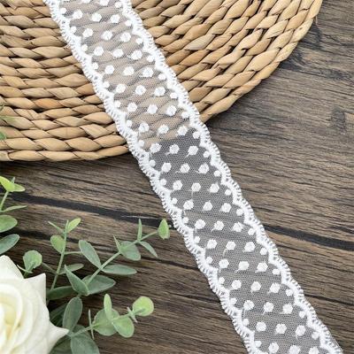 4Meters/lot 4.5cm Wide High Quality Lock Edge Cotton Thread Embroidery Lace DIY Clothing Skirt Edge Splicing Wedding Decoration Accessories