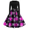 Women's Fashion Casual Round Neck Christmas Print Long Sleeve Dress