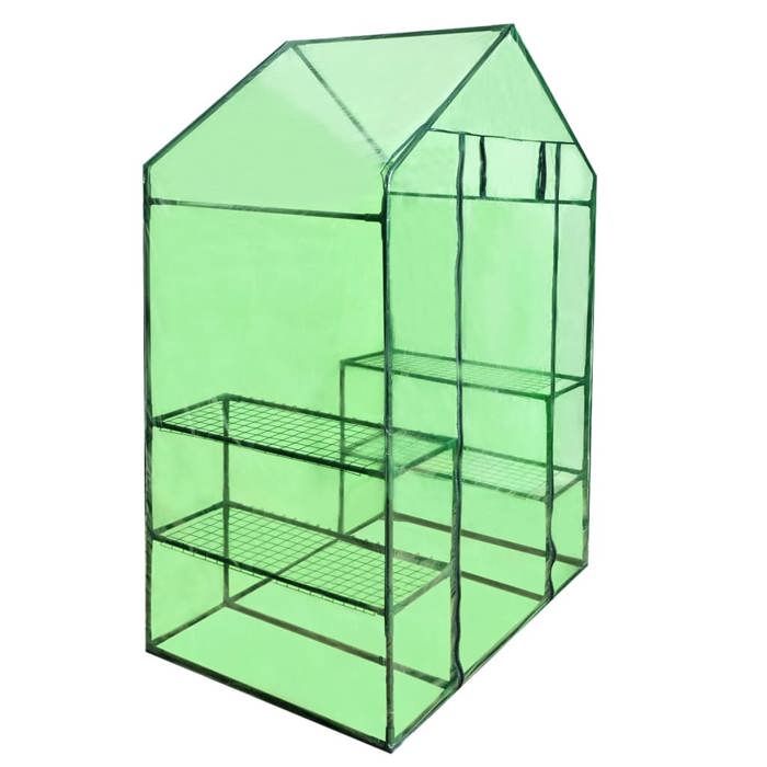 Serre - vidaXL - 4 étagères - Acier thermolaqué - Résistante aux UV - Vert transparent