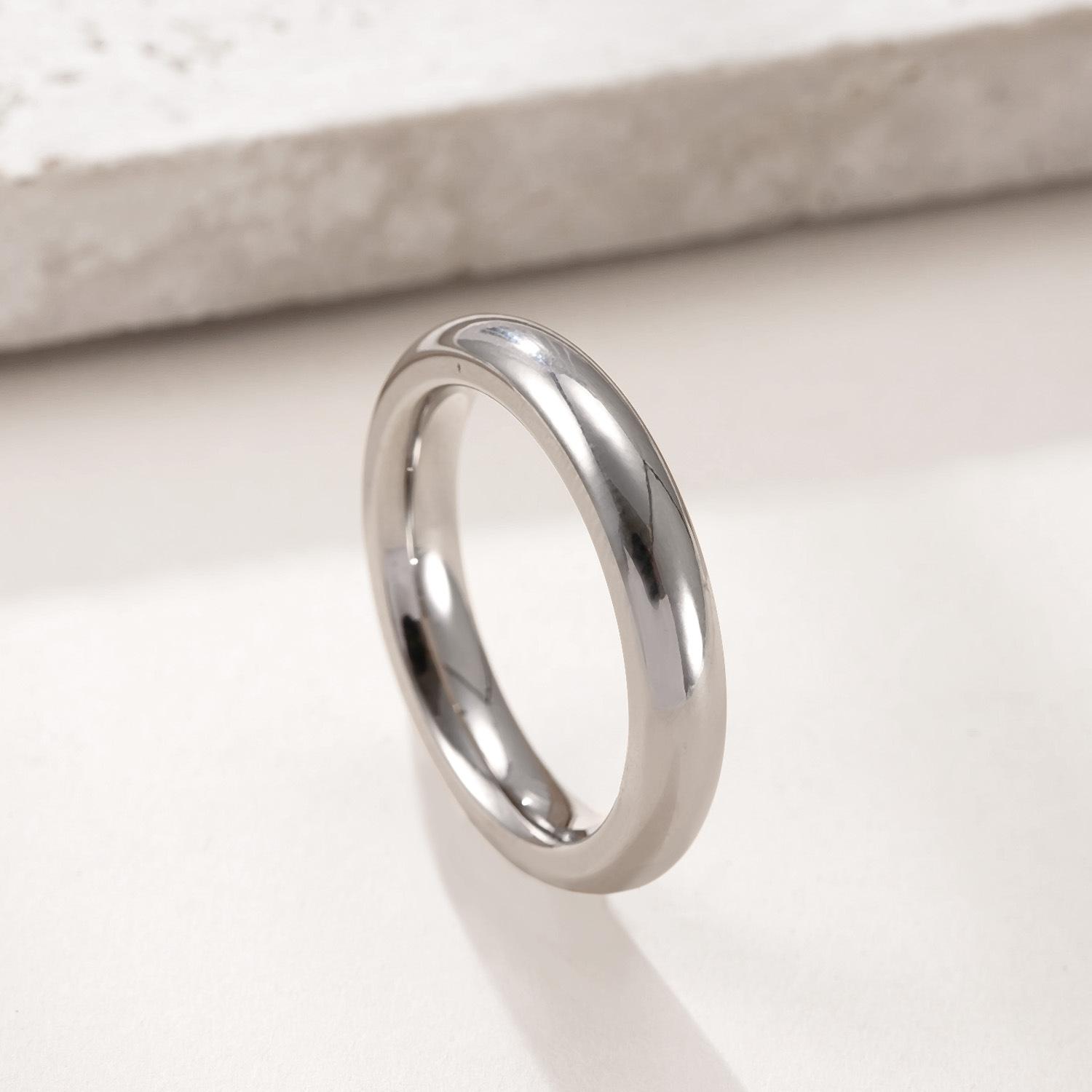 

3mm 4mm 6mm 8mm Wide Stainless Steel Gold Color Ring Women Men Minimalist Trendy Couple Rings Zircon Wedding Gift Wholesale 6