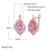 Wbmqda Cercei Mici Luxoși Roz cu Zircon Natural Pentru Femei Culoare Aur Roz 585 Accesorii Bijuterii Drăguțe Fete