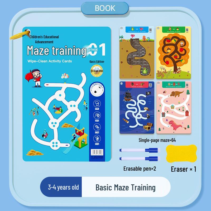 Children's Maze Book: Whole Brain Thinking & Intelligence Development for Ages 3-6 with 8 Focus Puzzles