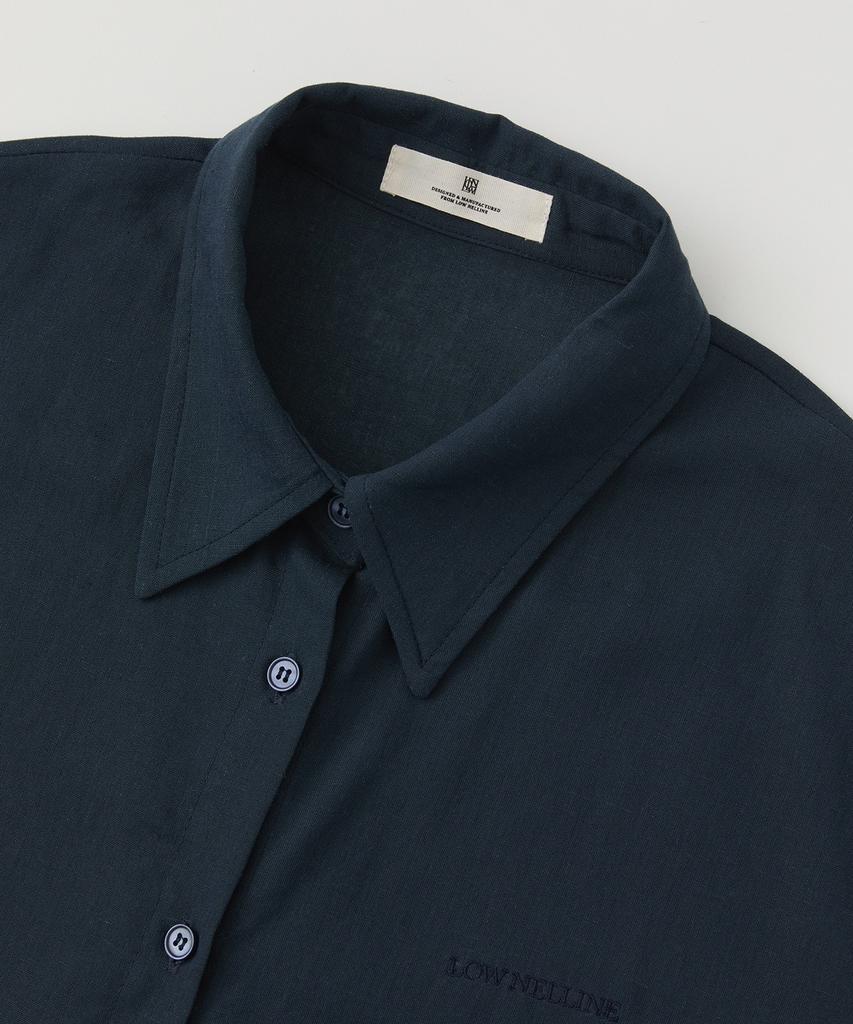 Lounellain Positano Tencel Linen Shirt_Navy
