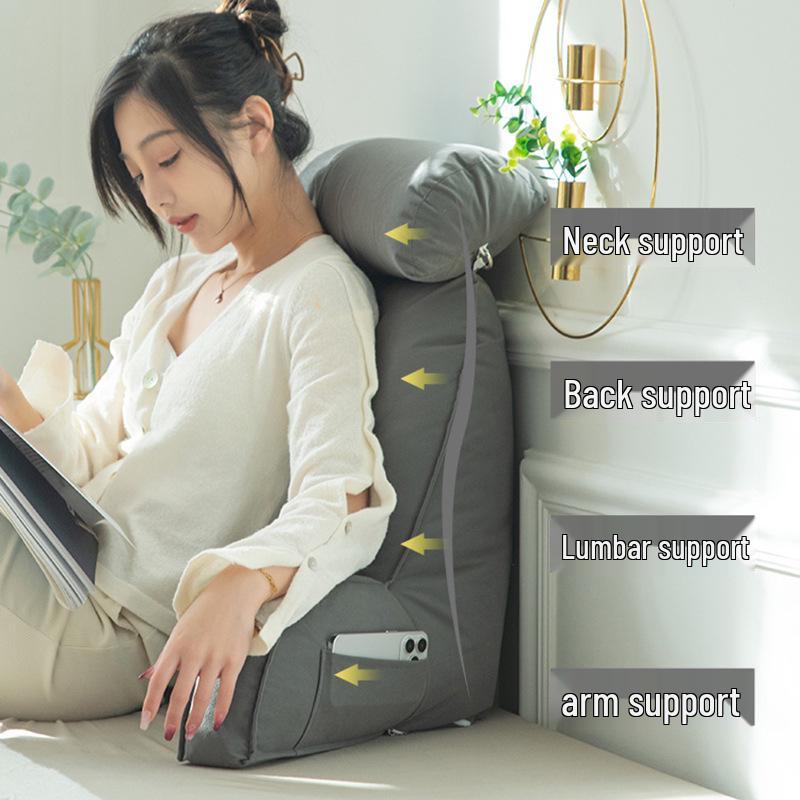 Bedside Soft Pack Backrest Cushion - Neck, Reading, and Lumbar Support Pillow